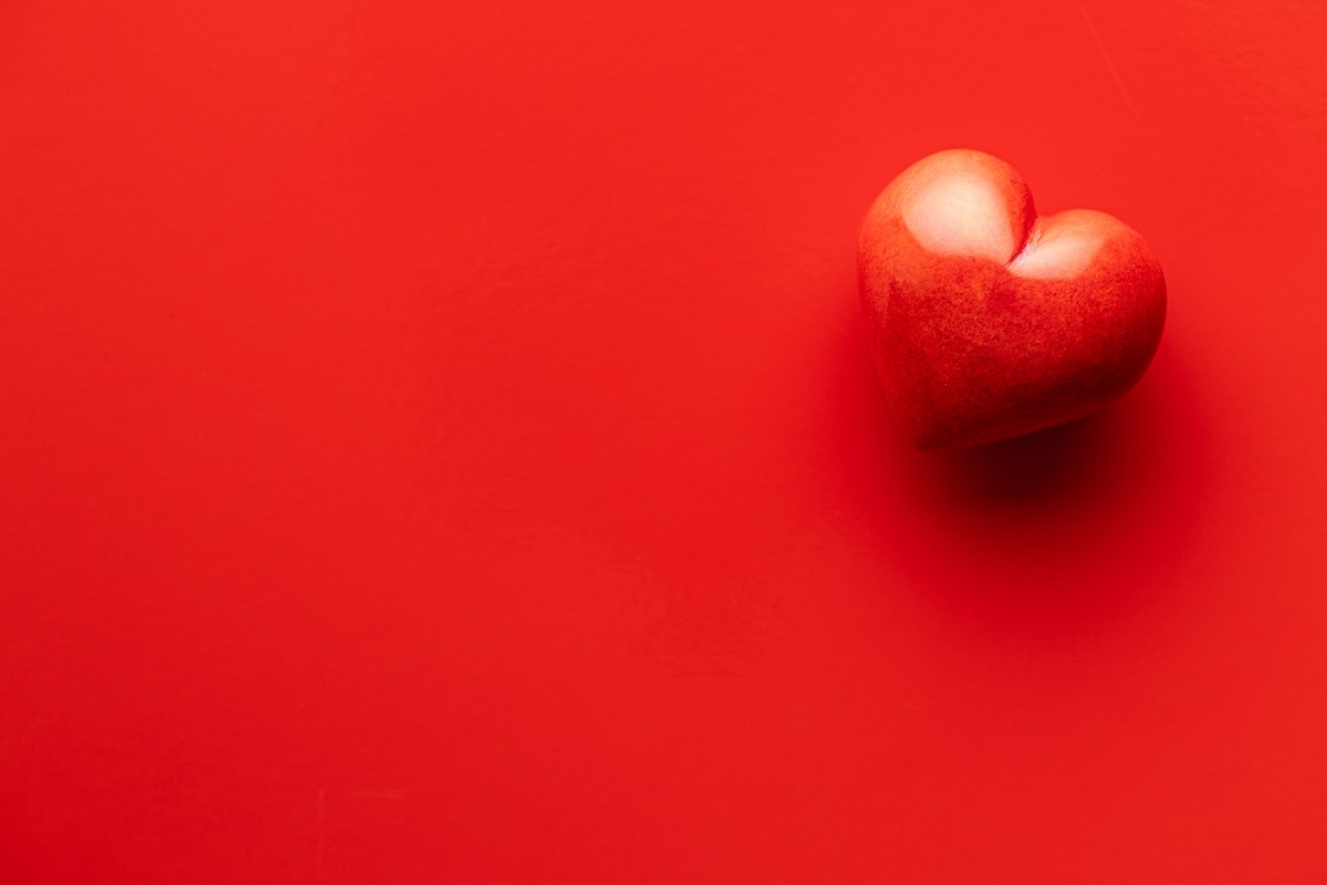 red-heart-on-red-background